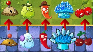 All Plants in PVZ 2 vs PVZ 1 Hybrid Mod - Who Will Win? - Team Plant vs Team Plant