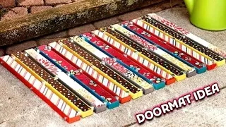 DIY, Doormat idea with old clothes, old cloth door mat making , doormat making at home