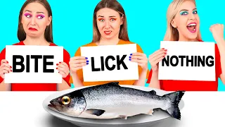 Bite, Lick or Nothing Challenge #3 Prank Wars by BooBoom Challenge