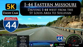 Let's Drive west from St Louis on I-44 in Eastern Missouri in 5K Ultra HD