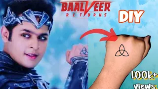 how to make baalveer hand tattoo 🌈😋|baalveer hand logo kasy bany