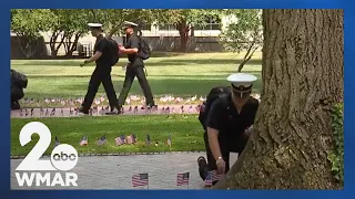 Flags placed at U.S. Naval Academy to remember victims of 9/11