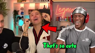 KSI reacts to Talia crying over his glow up