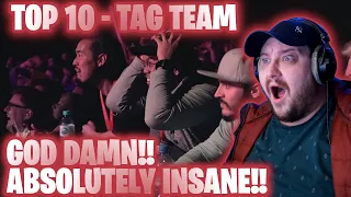 GOD DAMN!! TOP 10 DROPS - Grand Beatbox Battle Tag Team 2019 [REACTION!!!]