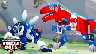 Optimus Prime Saves the Dinobots 🦖 Transformers Rescue Bots | Kids Cartoons | Transformers TV