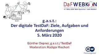 g.a.s.t.: Der digital TestDaF: Ziele, Aufgaben und Anforderungen