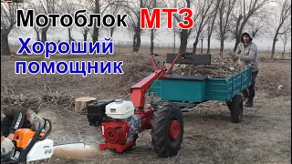 Мотоблок мтз с прицепом ТМ 500. Хороший помощник!