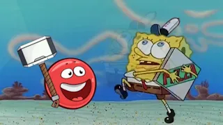 Red Ball Hero Trying To Get A Pizza From SpongeBob