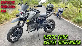 Modified APACHE RTR 200 4v : NS200 carburetor, XPULSE 200 Suspension, K&N filter, RE, KTM, Lot more!