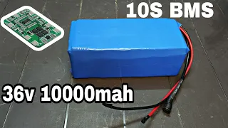 36volt 10000mah lithium ion battery making with 10S BMS Protection