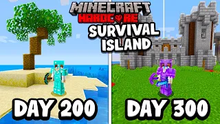 I Survived 300 Days on a SURVIVAL ISLAND in Minecraft Hardcore...