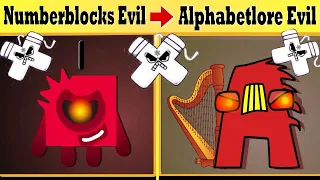 ALPHABET LORE (A-Z) EVIL LETTERS VS NUMBERBLOCKS EVIL NUMBERS BANDS COMPARISON 2023!