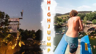 HIGHJUMP Festival 2022 // Kranke Sprünge aus 20 Metern und nacktes Showspringen mit Fackel im Arsch