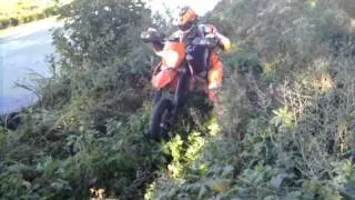 KTM Supermoto Near Death Crash!