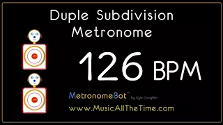 Duple subdivision metronome at 126 BPM MetronomeBot