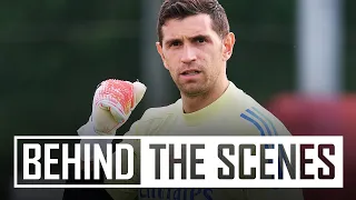 WHAT A SAVE FROM MARTINEZ! | Behind the scenes at Arsenal training centre