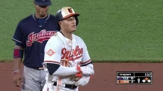 CLE@BAL: Machado drills an RBI double to right