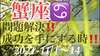 ☆蟹座☆問題解決‼️成功を手にする時‼️ 2021-11/1〜14