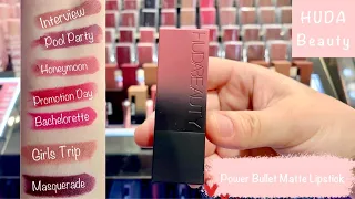 HUDA POWER BULLET MATTE LIPSTICK / HUDA BEAUTY SWATCHES | Jea Dy