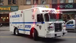 Brand New NYPD Bomb Squad Truck Walk Around View On Scene Of A Suspicious Package Bomb Scare In Midt