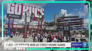 Bucs fans celebrate win against Bears at home opener