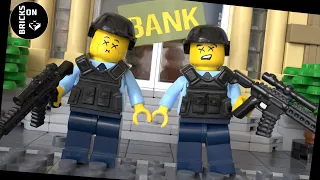 Garbage Bandits Bank Robbery Cash Brothers Money Truck Heist Lego City Police Stop Motion Gas Smoke