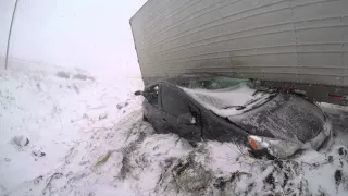 I-80 Wyoming Multi Semi Truck and Car Accident 4/16/2015