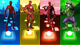 Tiles Hop EDM Rush - Spiderman vs Flash vs Deadpool vs Hulk 💥