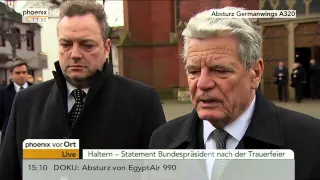 Flugzeugabsturz: Bundespräsident Gauck nach Trauerfeier am 27.03.2015