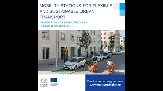 ECCENTRIC webinar 3: Car free lifestyle- Mobility stations for flexible, sustainable urban transport