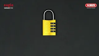 [101] ABUS 144/40 40mm Big Dial Aluminium Combination Padlock with resettable code - Yellow (EAGLE)
