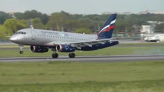 Аэрофлот - Sukhoi Superjet 100-95B landing at Warsaw Chopin Airport