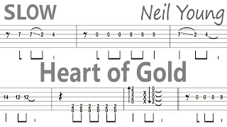 Neil Young - Heart of Gold (Slow) / Guitar Solo Tab+BackingTrack