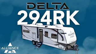Tour the Compact Delta 294RK by Alliance: A Unique Rear Kitchen in a 33'11" Layout, Under 7,200 lbs!