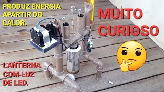 AQUI ESTÁ O SEGREDO! Como fazer um motor stirling com gerador.   STIRLING ENGINE WITH GENERATOR.