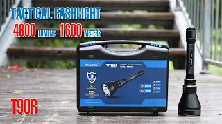Trustfire T90R Best Tactical Flashlight 4800LM 1600m Range with magnetic clip and rat tail