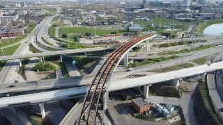 Construction of the new I-71/I-70 interchange in downtown Columbus Ohio.