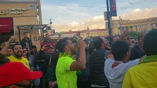 Brazil and Argentina fans in Saint Petersburg