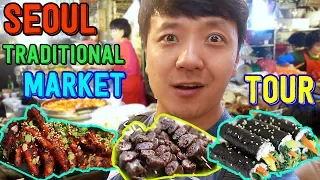 Korean TRADITIONAL Market Street Food Tour in Seoul