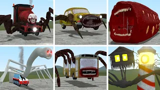 CHOO CHOO CHARLES VS HOUSE HEAD VS CURSED THOMAS VS TRAIN EATER VS BUS EATER VS CAR EATER In GMod!