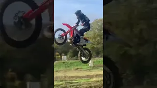 I tried to make 2 jumps 1 big jump #mx #ouch #mx5 #supercross #dirtbikes #dirtbikes #crazy #2stroke