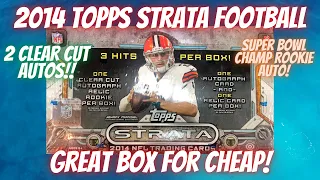 2014 Topps STRATA Football Hobby Box. 2 Clear Cut Relic Autos! Nice box for Cheap!