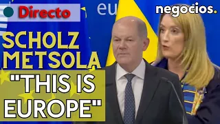 "This is Europe": Olaf Scholz, canciller alemán, y Roberta Metsola, Parlamento Europeo