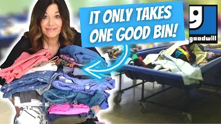 I spent $96 at Goodwill Outlet and got piles of clothes worth over $1,000!