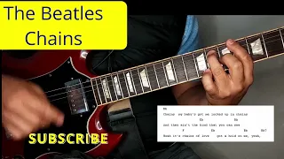 como tocar la cancion de THE BEATLES - CHAINS en guitarra 👍suscríbanse😊 #guitarlesson #guitarra