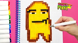 НАГЕТС  МЕМ Рисунки по клеточкам  Pixel art  Gegagedigedagedago meme