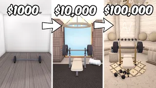 BUILDING A GYM IN BLOXBURG with $1k, $10k, and $100k