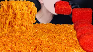 ASMR HOT CHEETOS SPAM HASH BROWNS CHEESY FIRE NOODLES SPICY RAMEN COOKING MUKBANG 먹방咀嚼音EATING SOUNDS