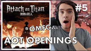 Non Anime fan Reacts to ATTACK ON TITAN Openings for the first time (1-8)