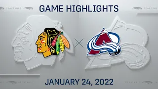 NHL Highlights | Blackhawks vs. Avalanche - Jan 24, 2022